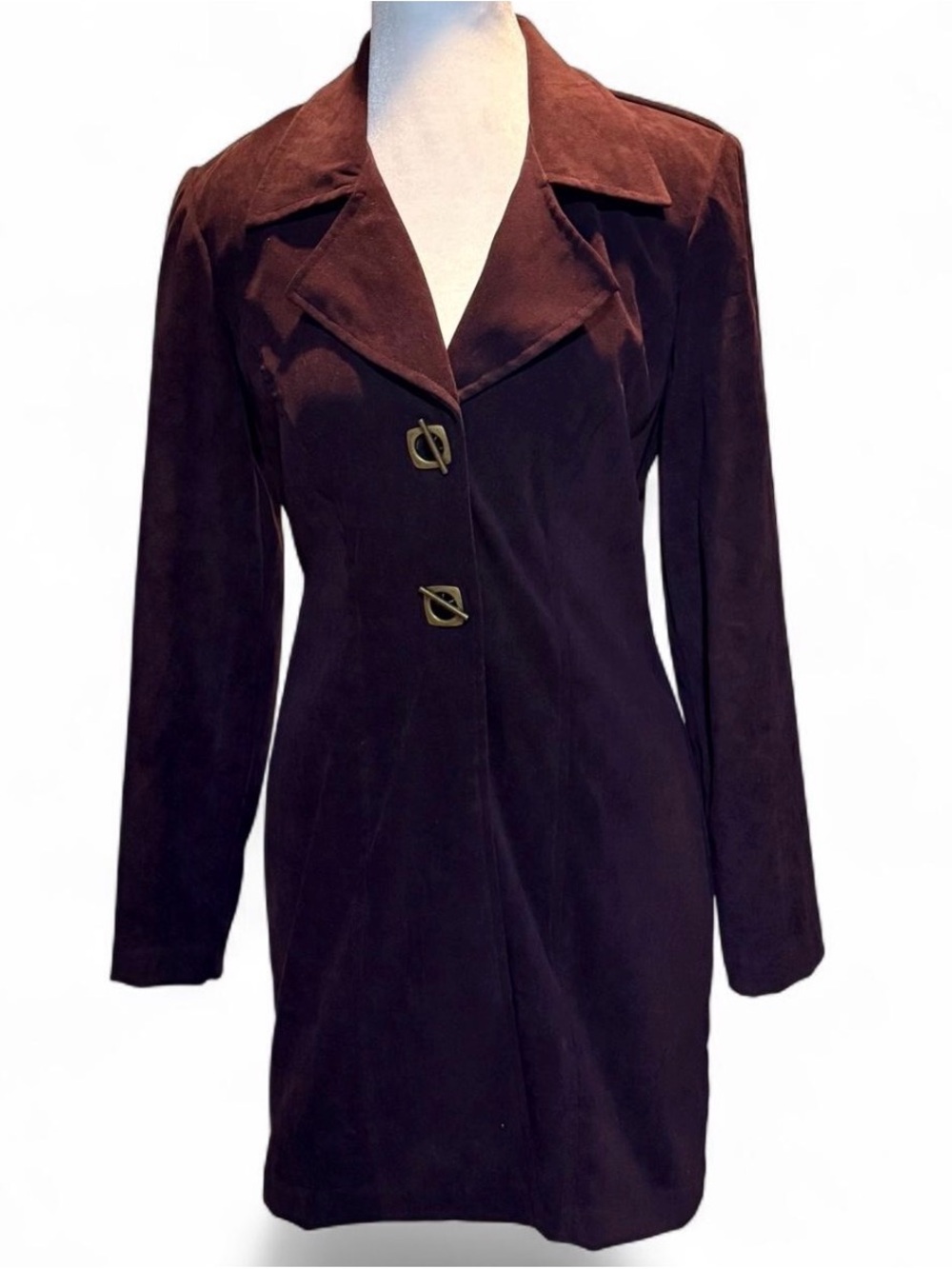 Vintage Dawn Joy Fashions Whimsigoth Faux Suede Longline Jacket - Size 3/4